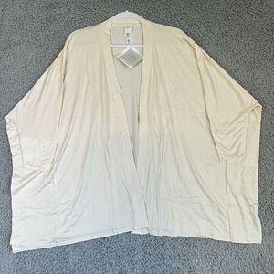Wynne Layers Womens Cardigan Sweater Open Front Lightweight Beige Size Large New